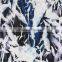 Do the old effect leaves pleated and printed polyester fabric in special style of garment fabric