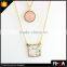 2016 Turquoise,Quartz Stone Pendant 3 Layered 18K Gold Multi Chain Necklace