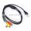 1.5m Male to Male USB 2.0 To 3 RCA Audio Video AV Adapter Cable Cord