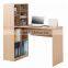 New design multifunction wooden computer desk with bookshelf