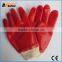 BSSAFETY Softtextile PVC Glove Oil Resistant Safety Gloves With Red Pvc Coated