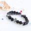 New fashion silver monkey bangle matte obsidian stone bracelet bead Hand catenary