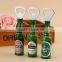 Green artificial Bottle Beer 3D Fridge Magnet Kitchen Tool Fridge Magnet Decorations/yiwu sanqi crafts factory