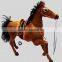 Brown White Standing Horse Realistic Replica Figurine Furry Animal Racing Pony