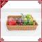 Hand woven customized food storage square shape plastic poly rattan basket for fruit