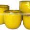 Yellow pottery planter with egg shape from China factory