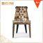 Italy New Design Leopard Fabric High Back Dining Chair/ Luxury High Quality Wooden Side Chair/ New Design Dining Room Furniture