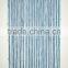 Blue string curtain with fringe