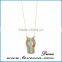 Fashion Metal Gold Plated Fake And Gold Plated Gemstone Europe Turquoise Necklace