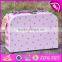 2017 Best sale lovely pink children wooden toy box for sale W08C171-S