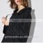 OEM manufacture custom logo drop shoulder longline black hoodie