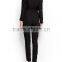 Ladies Fashion Black Long Sleeve Chiffon Jumpsuit with belt