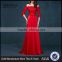 MGOO Brand Design Custom Long Dress Transparent Red Lace Long Dress Off Shoulder Applique Long Sleeves Prom Dress 2069