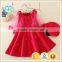 sweet medium sleeve kids dancing dress with cute appliques girls dress with hats children winter clothing