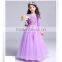 High Quality Violet Elegant Girls Princess Long Sleeveless Wedding Dresses Ball Gown Dress Appliques Purple Tulle Party Dresses