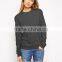 100% Cotton Regular Fit Loop Back Ribbed Trims Crewneck Sweatshirt Wholesale Easy Women Sweatshirt