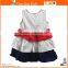 Latest Baby Cotton Frocks Designs Sleevess Tiered Bow Kids Dress