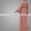 2017 Top Popular Islamic Long Brown Nude Kimono Ladies Open Front Kimono Abaya Lace Muslim Long Cardigan