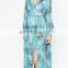 2016 best selling products elegant print wrap style long sleeve fashion new maternity clothes pakistani chiffon maxi dress