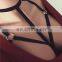 Womens Black Elastic Body Harness Bandage Bra Top Cross Crop Straps
