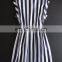 Women striped dress fashionable lady dress button design cotton dress