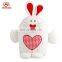 China import stuffed animal pet toy standing plush rabbit with loving heart