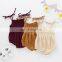 2020 spring and autumn new baby explosion cotton and linen solid color baby cute solid color sling triangle romper