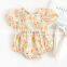A0277# Baby Clothes Newborn Girls Rompers Flower Print Baby Girls Romper Summer Toddler Princess Kids Jumpsuits