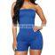 Women's Jumpsuit Tube Bodycon Top High Waist Sexy Solid Color Club Party Ladies Jumpsuit Playsuit Shorts Romper