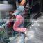 Plain Loose 2 Pieces Drawstring Jogger Stacked Sweatpants Women Causal Color Matching Hoodie Set