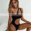 Bikini 2019 Women's Swimsuit Sexy Solid Color Sexy Gathered Irregular Bikini Maillot De Bain Trajes De Bano