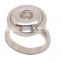 Fashion Stainless steel metal top Snap button ring jewelry