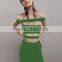 Summer dress 2015 new elegant and sey women army green strap two piece set split evening party bandage Dress Bandage Bodycon Wom