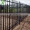 Powder coated black iron bar fence panels design pedestrian walk 3 rail fence