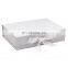 Custom brand printing a5 shallow plain white magnetic gift present box with ribbon