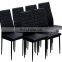 luxury home furniture italian modern black dining tables and chairs set 6 seater glass dining table set for dining room