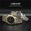 CHENXI 004A Crystal Diamond Couples Watch Stainless Steel Casual Dress Watches For Men Women Couple