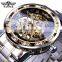 Luxury Brand Clock Classic Stainless Steel Wristwatch Mechanical Clock Skeleton Watches Men Automatic Watch