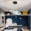 Modern Luxury Home Hotel Living Room Pendant Light Decorative Blue Chandelier Globe Moon Planet Glass LED Pendant Lamp