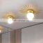 Sun Round Glass LED Ceiling Lamp for Bedroom Surface Mounted Round Modern Indoor Ceiling Light