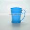 Reusable Cartoon Plastic Cups with handle --Blue
