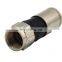 F Coaxial cable compression connector RG6 coaxial cable with weather-sealed O-ring weather boot and waterproof