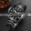 SWISH Men's Large Dial Fashion Stainless Steel Band Watch Business Casual Sports Calendar Luminous Quartz Watch Waterproof Watch