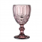 Grey Colored  Drinking Type And Wine Glass Different Embossed Pattern Glass Goblet