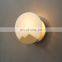 Art modern home decor luxury bedroom bedside alabaster round led wall lamp