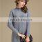 New Design Classic Gray Pure Color Merino wool Cashmere Knitting Long Sweater Women Casual Pullovers
