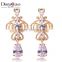 Deluxe Royal Jewellery White Gold Plated Cubic Zirconia Clear Stones Wedding Earrings