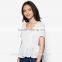 Fashionable women t shirt white color new t shirt design OEM manufacturing TS088