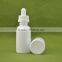 Free samples!! 30ml frosted/matte white glass e liquid glass bottle with gold and silver aluminum cap OEM printting