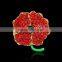 New design zinc alloy opium poppy flower pin badge brooch